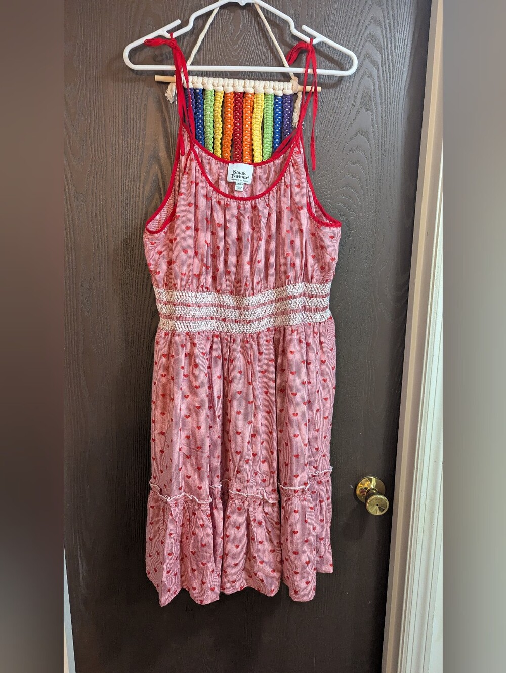 SWAK Pink Red Heart Print Summer Dress